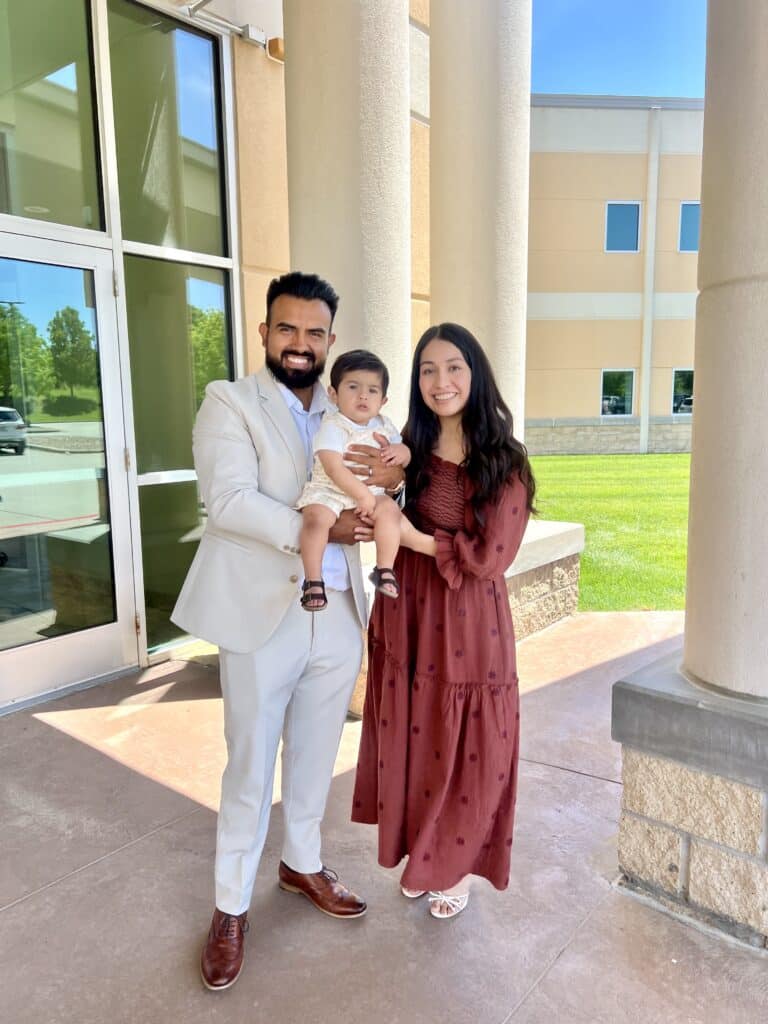 A happy family in a formal attire